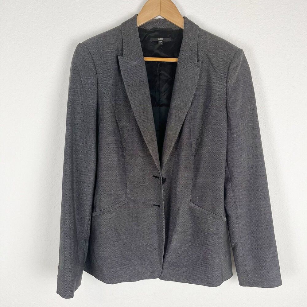 Hugo Boss Virgin Wool Gray Suit Jacket Women’s Size 8